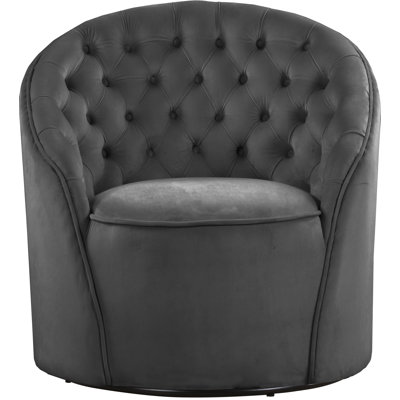 Fermin Velvet Upholstered Swivel Barrel Chair by House of Hampton