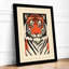 Tiger Face Forward Graphic Art - Framed Print-375532515-375532526