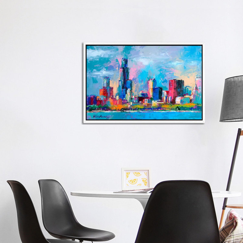 Chicago V 1 Piece Painting on Canvas, 101.6 cm H x 66.04 cm W, White Framed