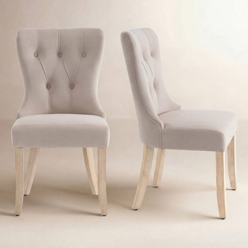 Chaise rembourrée Robbie Dutton, Mélange de polyester beige