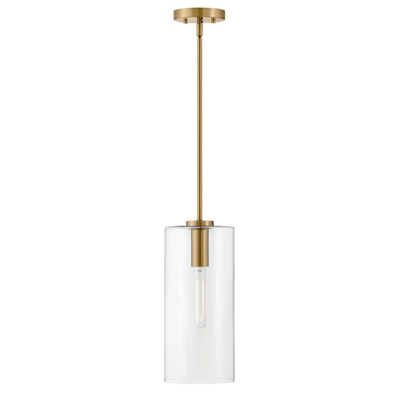 Luminaire suspendu cylindrique à 1 lumière Keaz, Or