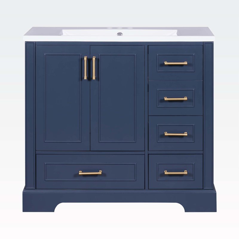 Armoire de salle de bain Breisch, Bleu