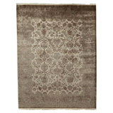 Hand Knotted Wool Oriental Area Rug in Cream And Camel