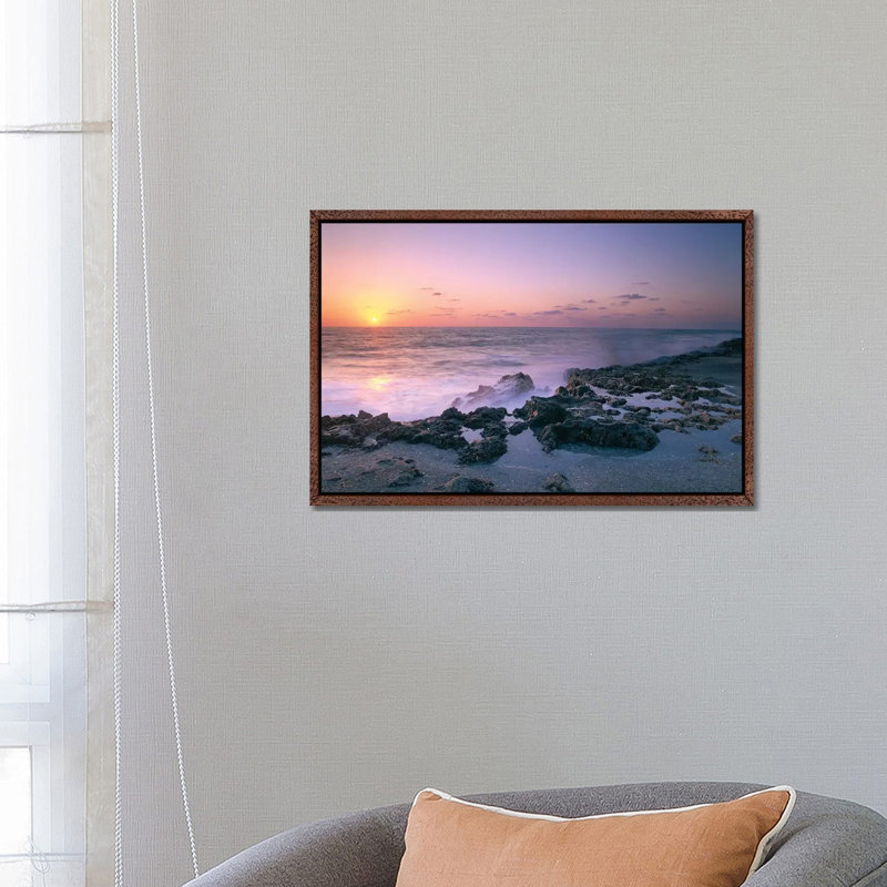 Blowing Rocks Preserve At Sunset, Jupiter Island, Eastern Florida 1 Piece Wall Art on Canvas, 66.04 cm H x 45.72 cm W