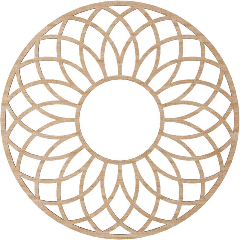 Médaillon de plafond 18 "x 18" x 6 1/8 "x P 1/4" Cannes, Hickory, Aulne, H 18 po x l 18 po x P 0,25 po