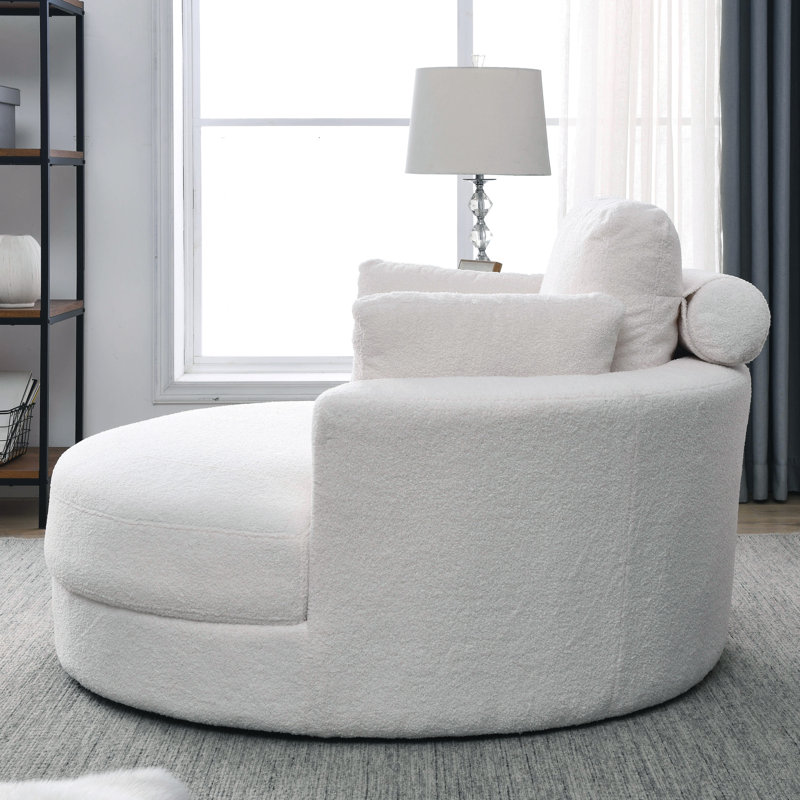 Comfy Swivel Chair With Storage In Coloured Fabric Linen Look