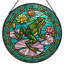 Panneau de vitrail 12 "H Frog Lily-1001112148