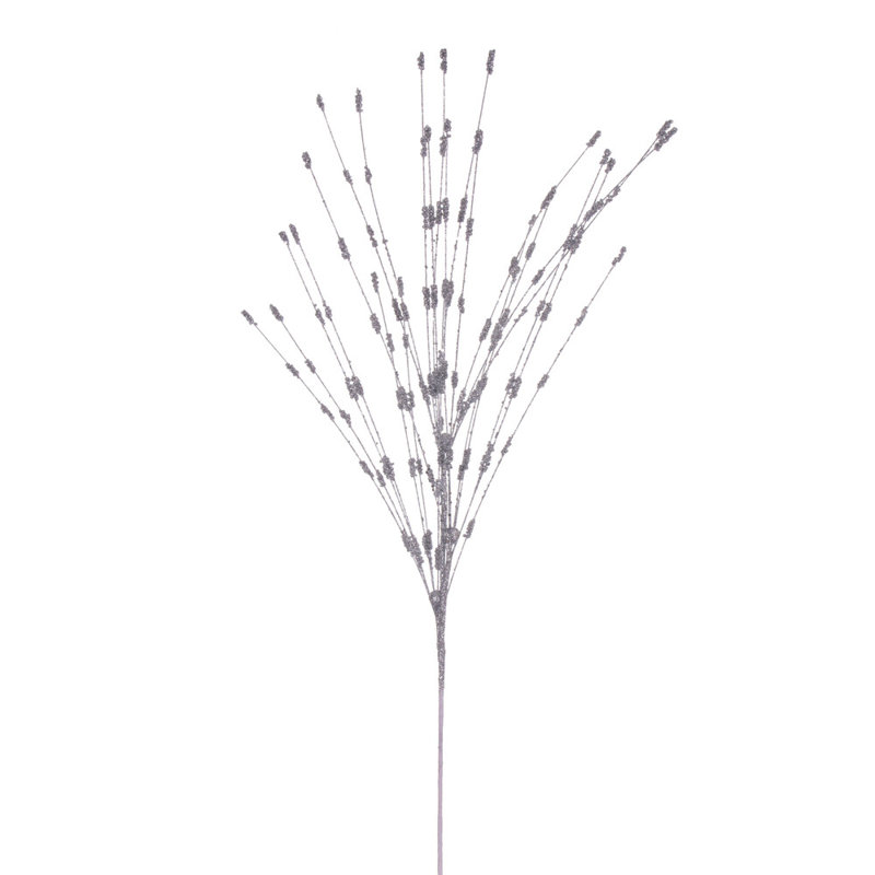 Vickerman 36" Hot Pink Berry Glitter Spray, 6 per bag., Silver