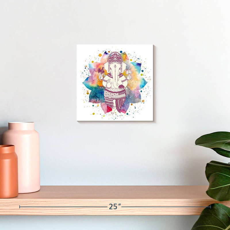 Javetta Paint Splash Lord Ganesh, 10" H x 10" W