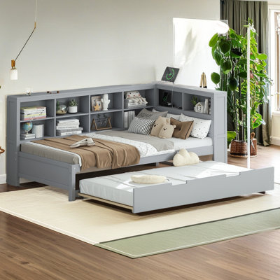 Daybed With Storage Shelf And USB Charging Ports by Red Barrel Studio