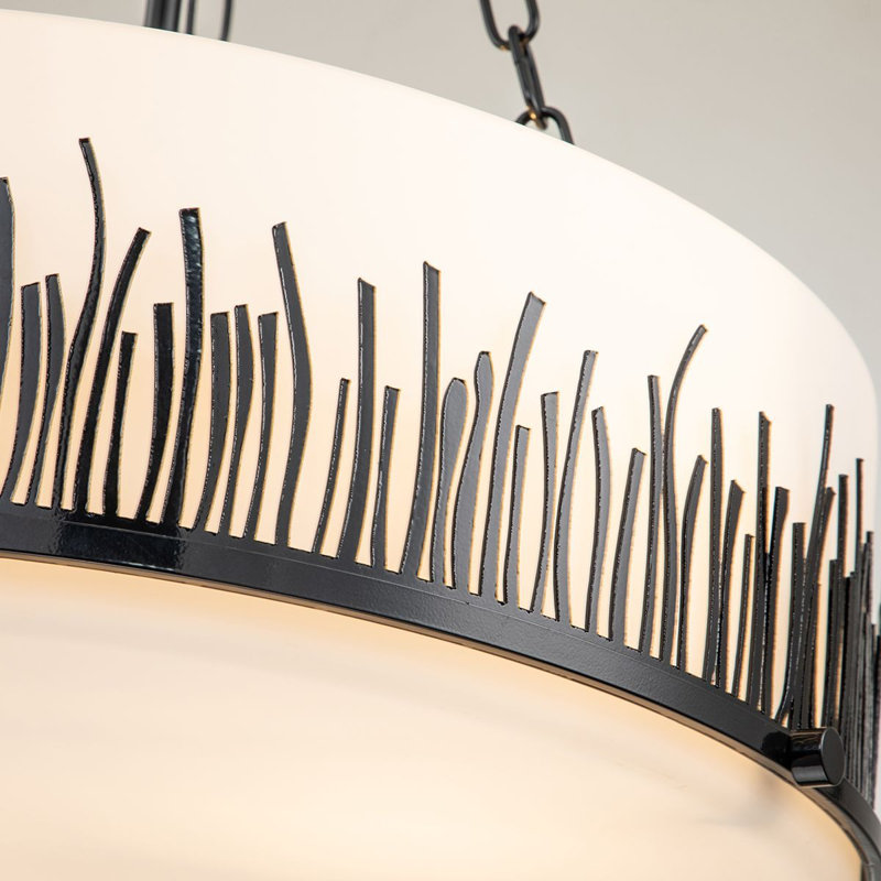 Grand luminaire suspendu Sawgrass, Noir mat