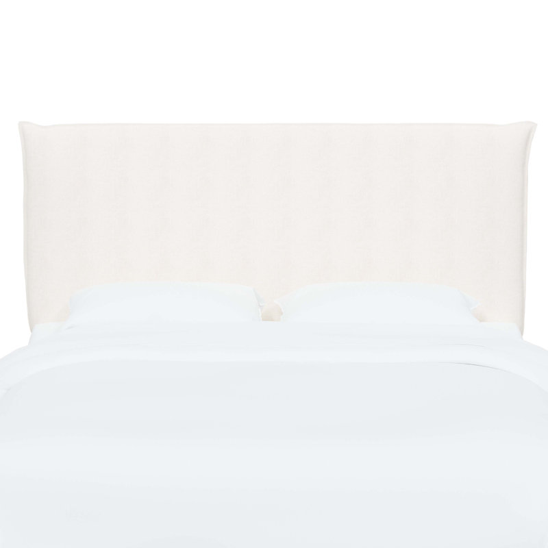 Tête de lit tapissier Halcyon, Double, Lin blanc texturé Zuma