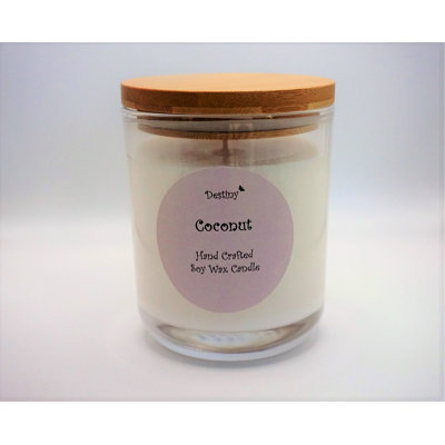Coconut Scented Jar Candle with Glass Holder