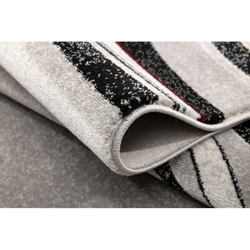Tapis gris à motif abstrait Dillup-Jones, Rectangle 6 pi 6 po x 7 pi 7 po