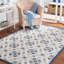 Tapis bleu / gris en laine / coton touffeté à la main Martha Stewart-70935411