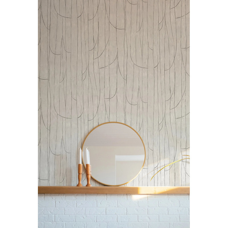 Lingering Lines - Wallpaper, White Stone, Peel & Stick