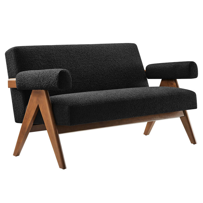 Causeuse Modway Lyra, Bouclé noir