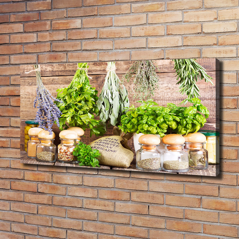 Herbs On A String - Wrapped Canvas Print