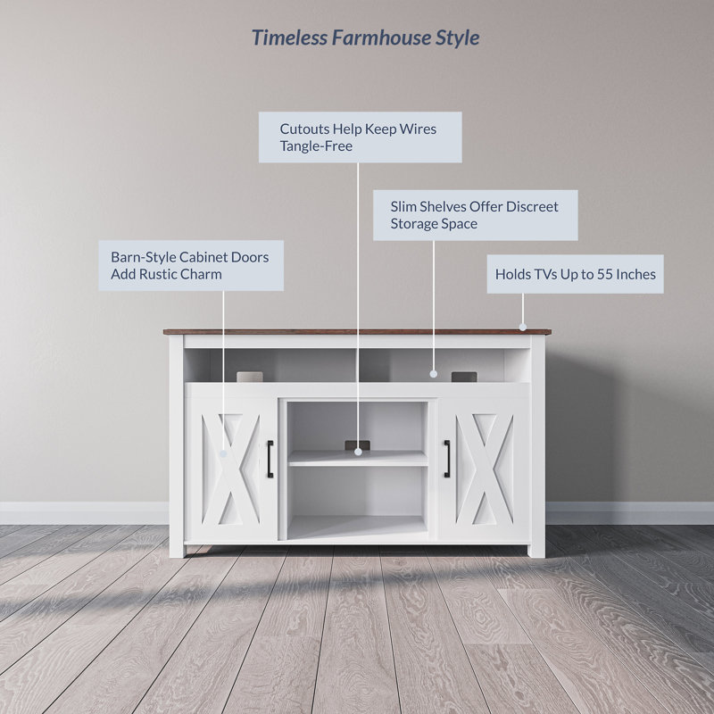 Meuble télé Bolton l 47,65 po, Blanc