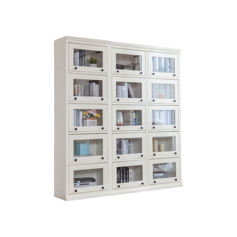 Solid wood flip door dustproof bookcase
