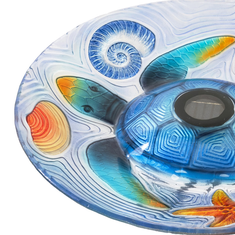 Solar Sea Turtle Bird Bath