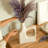 Sarafay Decorative Ecomix Vase with Cane Handle, Handcrafted Sustainable Table Vase for Living Room, Dining, and Entryway Decor
