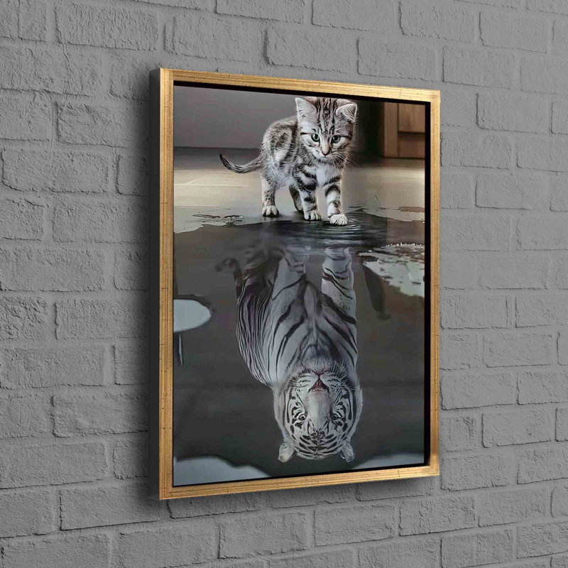 Print on Canvas, 110 cm H x 80 cm W, Framed Print without Mat, Gold