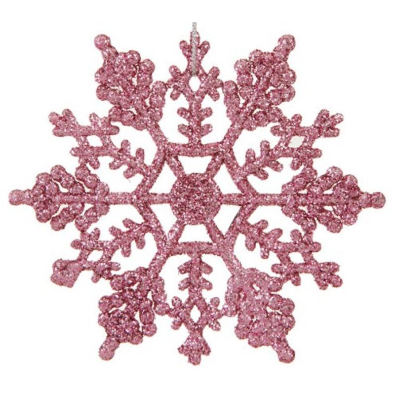 Ornement de Noël flocon de neige, Rose bonbon