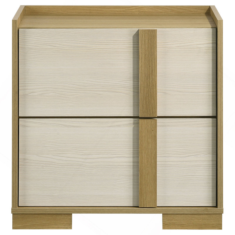 Lincoln Natural 2-Drawer Nightstand Bedside Table