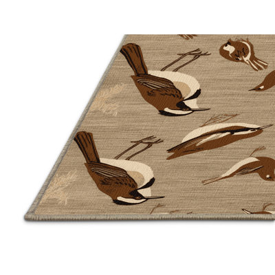 Washable Eurasian Wren Birds Area Rug