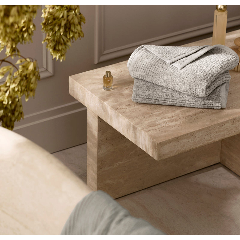 Turkish Ribbed Washcloth Set, Pewter
