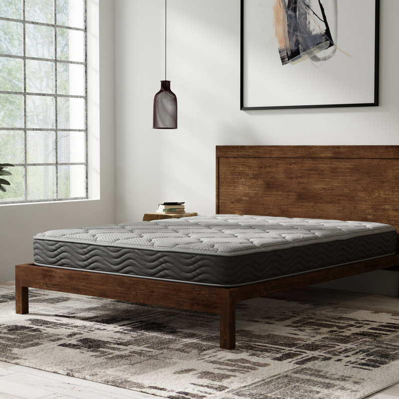 Matelas pour grand lit ferme de 8 pouces, ressorts ensachés individuellement, mousse de soulagement adaptative, bonne efficacité d'isolation des mouvements, fonctionnalité de soutien aux bords, construction respirante, confort des États-Unis
