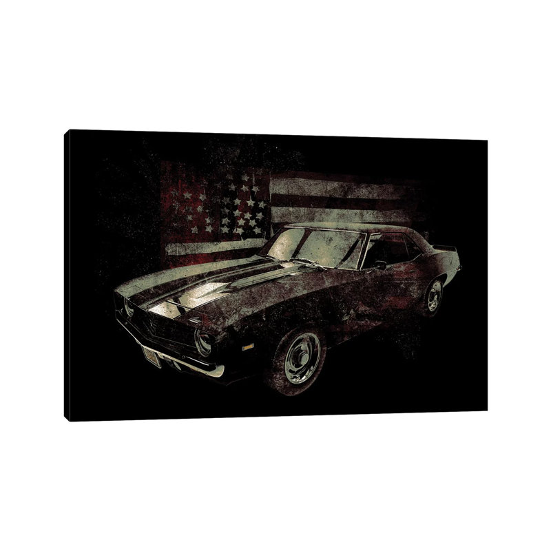 American Muscle Car I by 33 Broken Bones - Wrapped Canvas Print, 20.32 cm H x 30.48 cm W