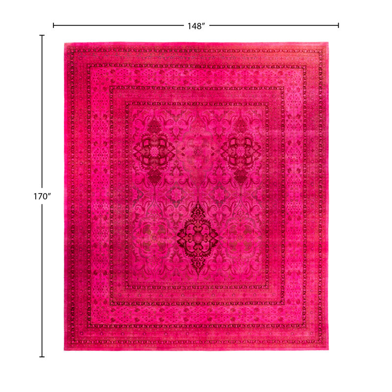 Overdyed One-of-a-Kind 12' 4" X 14' 2" Hand Knotted Area Rug