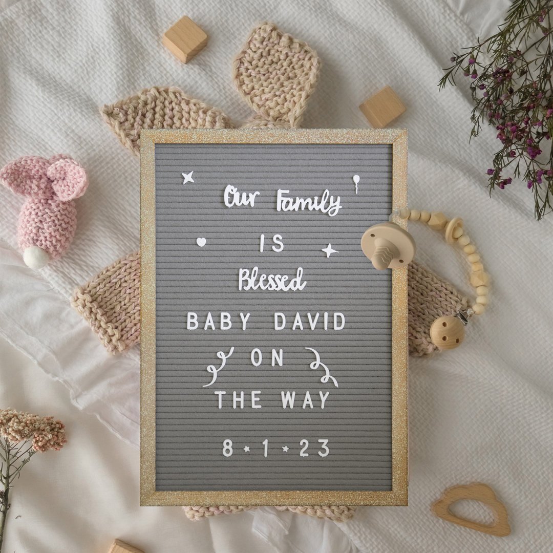 Gracie Felt Letter Board with Wooden Frame - includes 389 PP Letters and Canvas Carrying Case Flash Furniture Surface