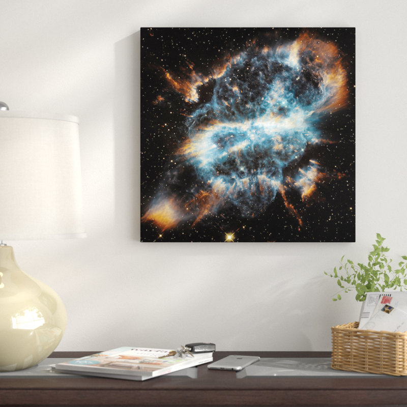 « a planétaire nebula ornée, ngc 5189 », impression sur toile tendue, H 18 po x l 18 po x P 1,5 po, Toile encadrée noire