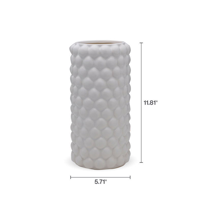 Elements Ceramic Table Vase, 12" H x 5.91" W x 5.91" D