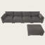 Canapé modulaire en forme de L de 130 po avec table pliante, charge, rangement, repose-pieds, chenille-265956192