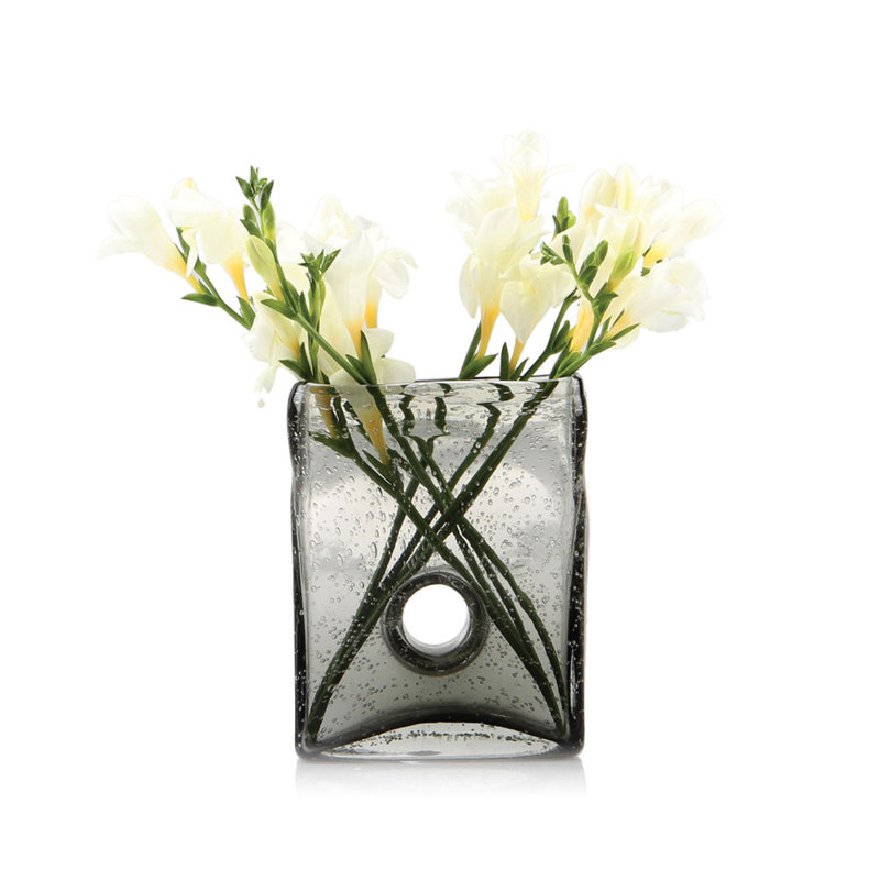 Vava Glass Table Vase, Medium, Smoke