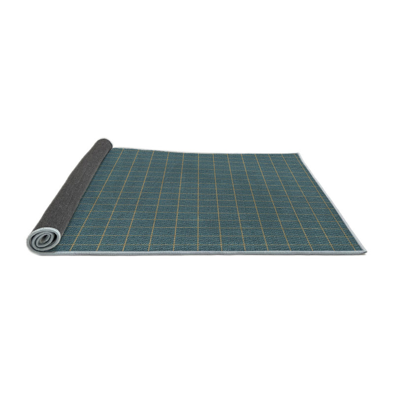 Tapis bleu marine/jaune à motifs Hinojos, Rond 7 pi