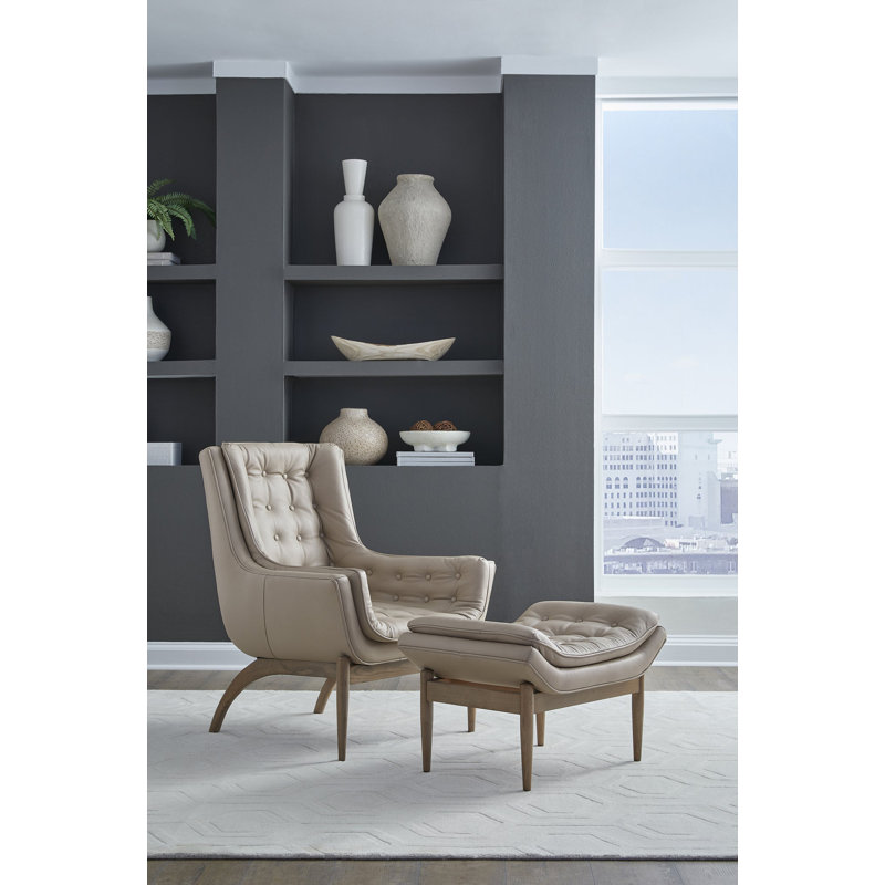 Verona Chair in Morgan Flax, Dark Brown, Verona Light Brown Genuine Leather