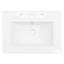 Comptoir de meuble-lavabo en céramique blanc de 24 po x 18 po - résistance aux taches, protection contre les débordements, 3 trous de robinet, espace rectangulaire généreux, trop-plein, rangement généreux