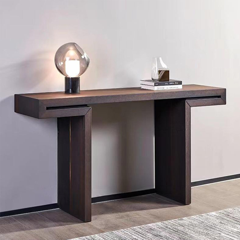 Modern Minimalist Solid Wood Console Table, 33.46" H x 55.12" W x 15.35" D
