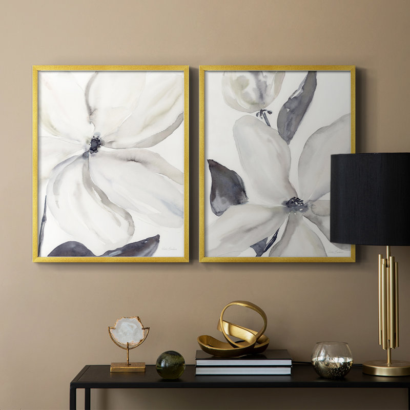 Reproduction encadrée Dayrise Bloom I-Premium - prête à être accrochée - aucun clou requis - aucun clou requis, Doré