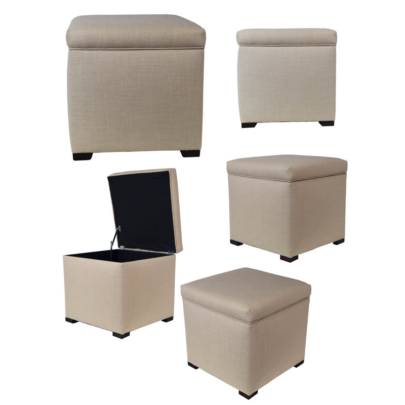 Woodside Upholstered Ottoman, Khaki