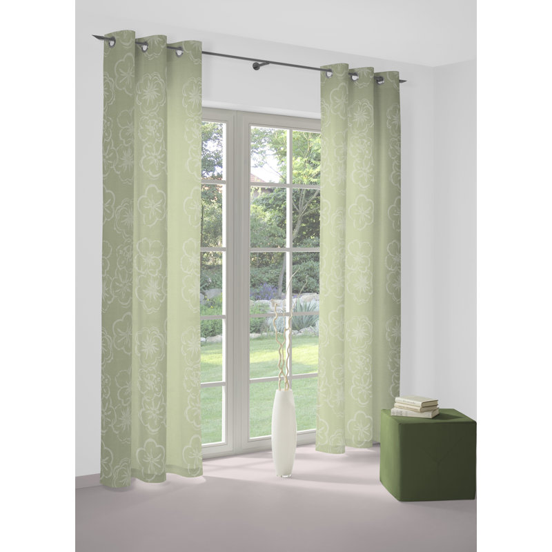 Pasadena Room Darkening Curtain Single Panel, Green, 132 W x 145 D cm