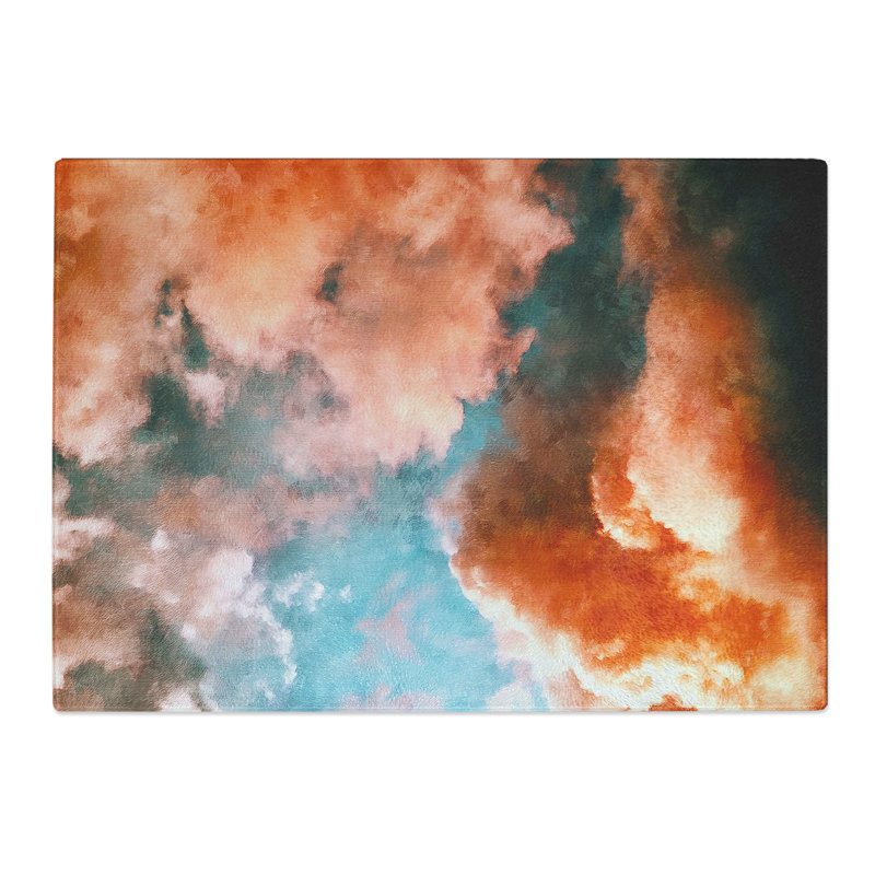 Clouds in Bloom Painting Chopping Board, 0.4cm H x 28.5cm W x 39cm L