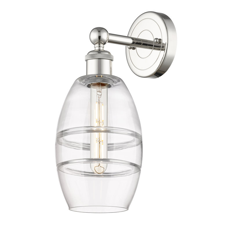 Applique murale en acier Bettylou, H 10,38 po x l 5,88 po x P 7,44 po, Transparent, Nickel poli
