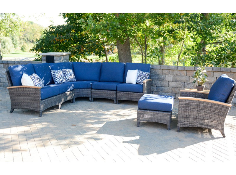 Bella Outdoor 5 - Piece Teak Conversation Set, Navy