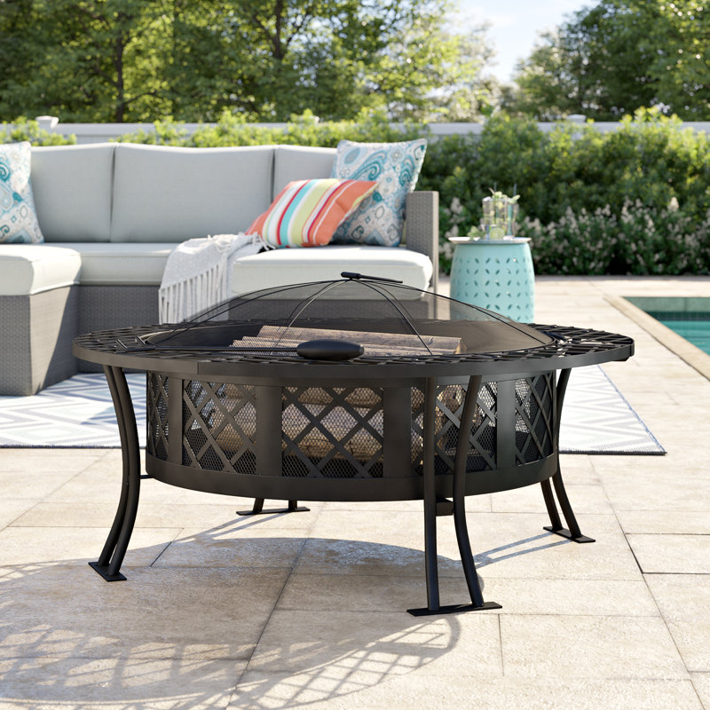 40" Steel Wood Fire Pit Table